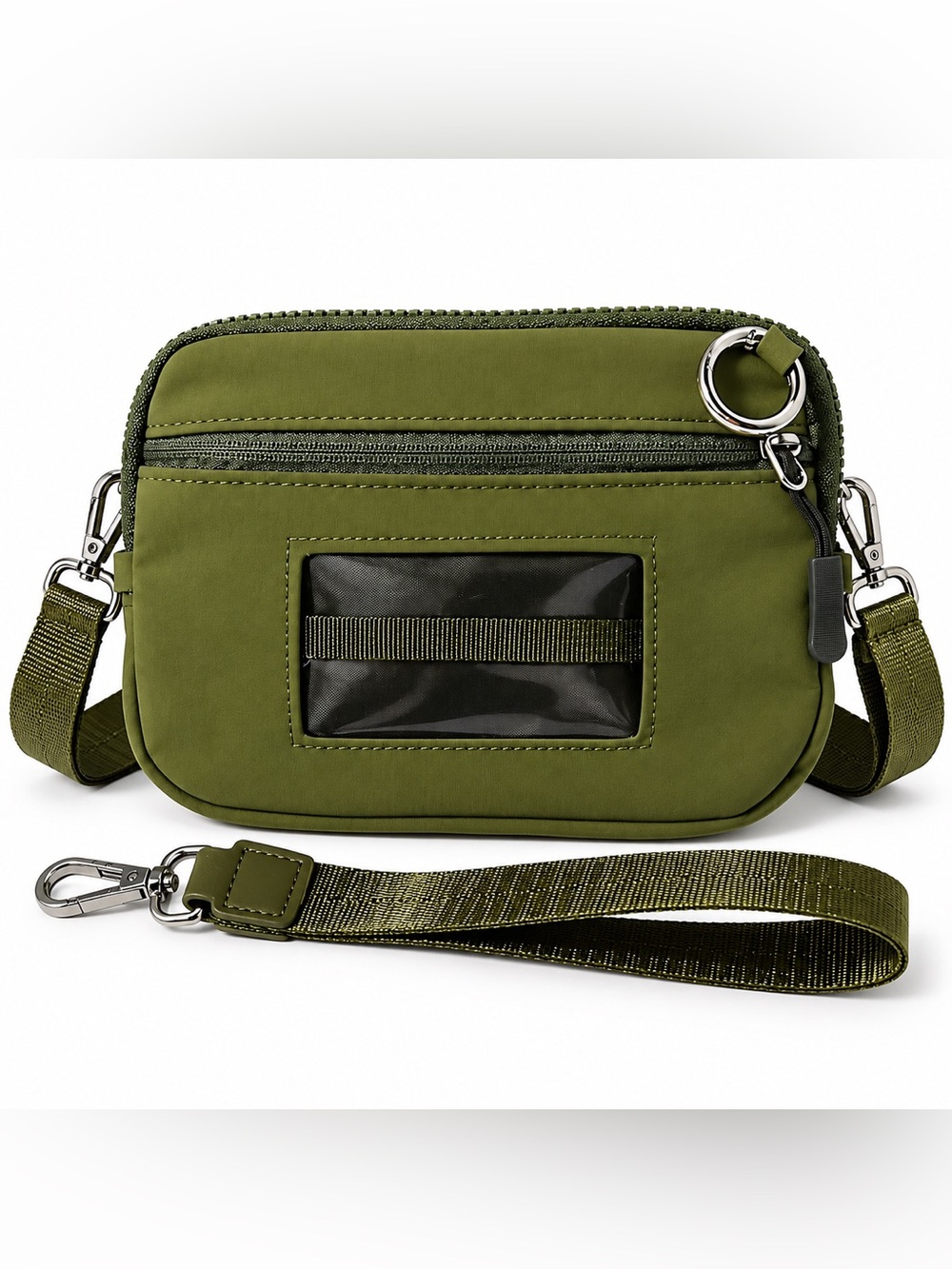 Tiostep Clip and Go Crossbody Wallet Bag wristlet belt bag multi function green